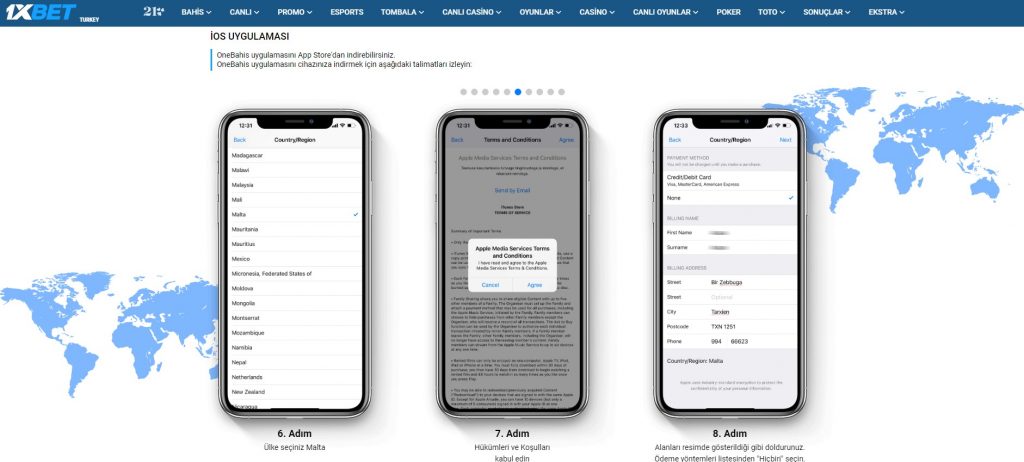 1xbet apple uygulama