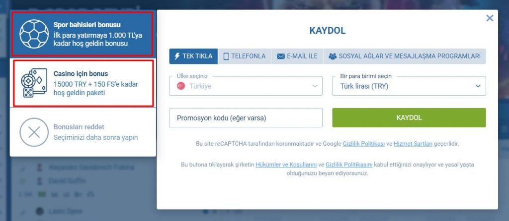 1xBet Üye Ol - Kayıt Formu